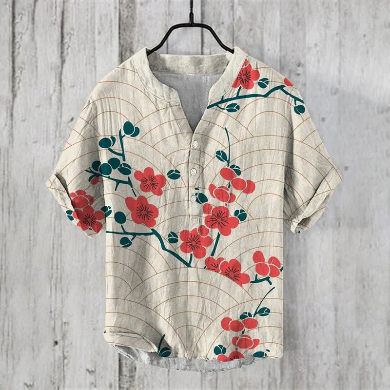 Dame bluse afslappet grafisk print skjorte