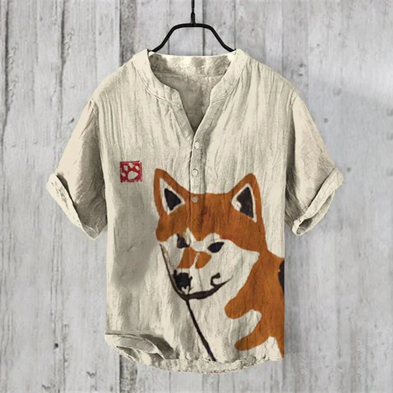 Dame bluse afslappet grafisk print skjorte