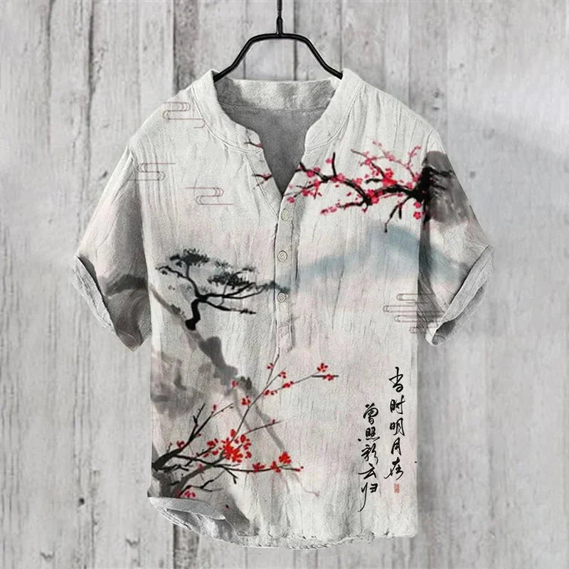 Dame bluse afslappet grafisk print skjorte