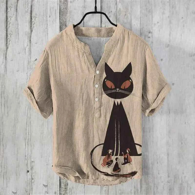 Dame bluse afslappet grafisk print skjorte