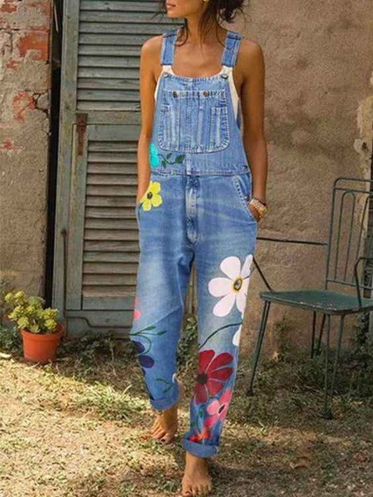 Overalls shorts blomstret hverdag buksedragt dame