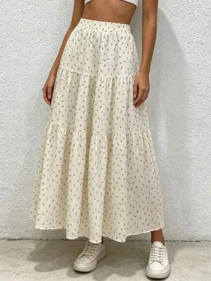 Dame nederdel blomstret flowy maxiskørt