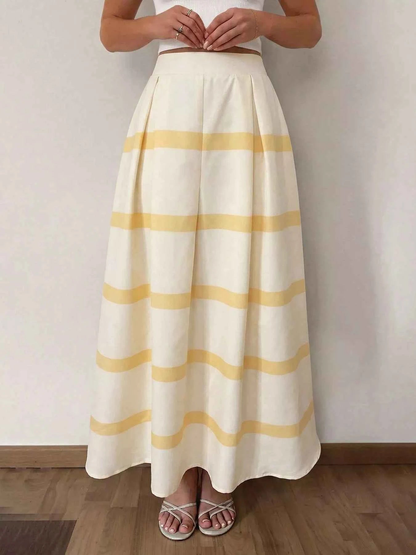 Nederdel dame plisseret lang model