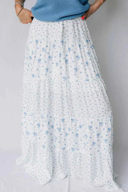 Nederdel dame lang blomstret maxinederdel
