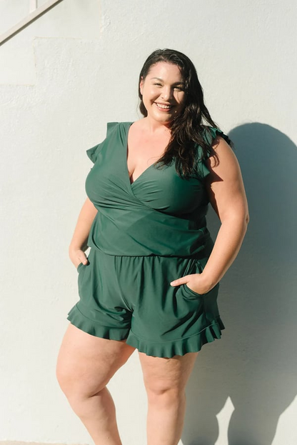 Bikini dame blomstret flæse top og shorts sæt