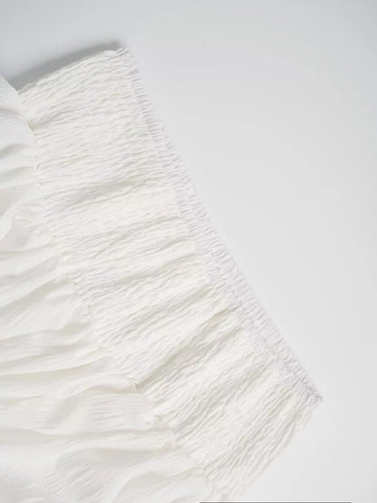 Dame nederdel flæse smocked maxi nederdel