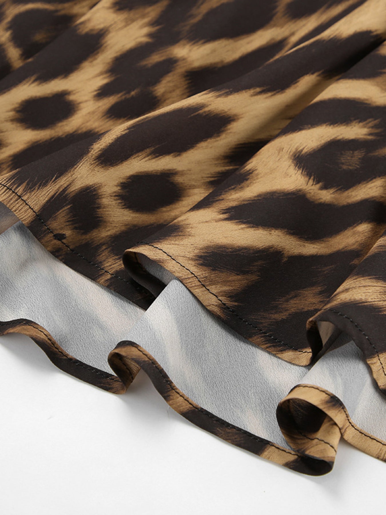 Nederdel dame leopard maxi nederdel