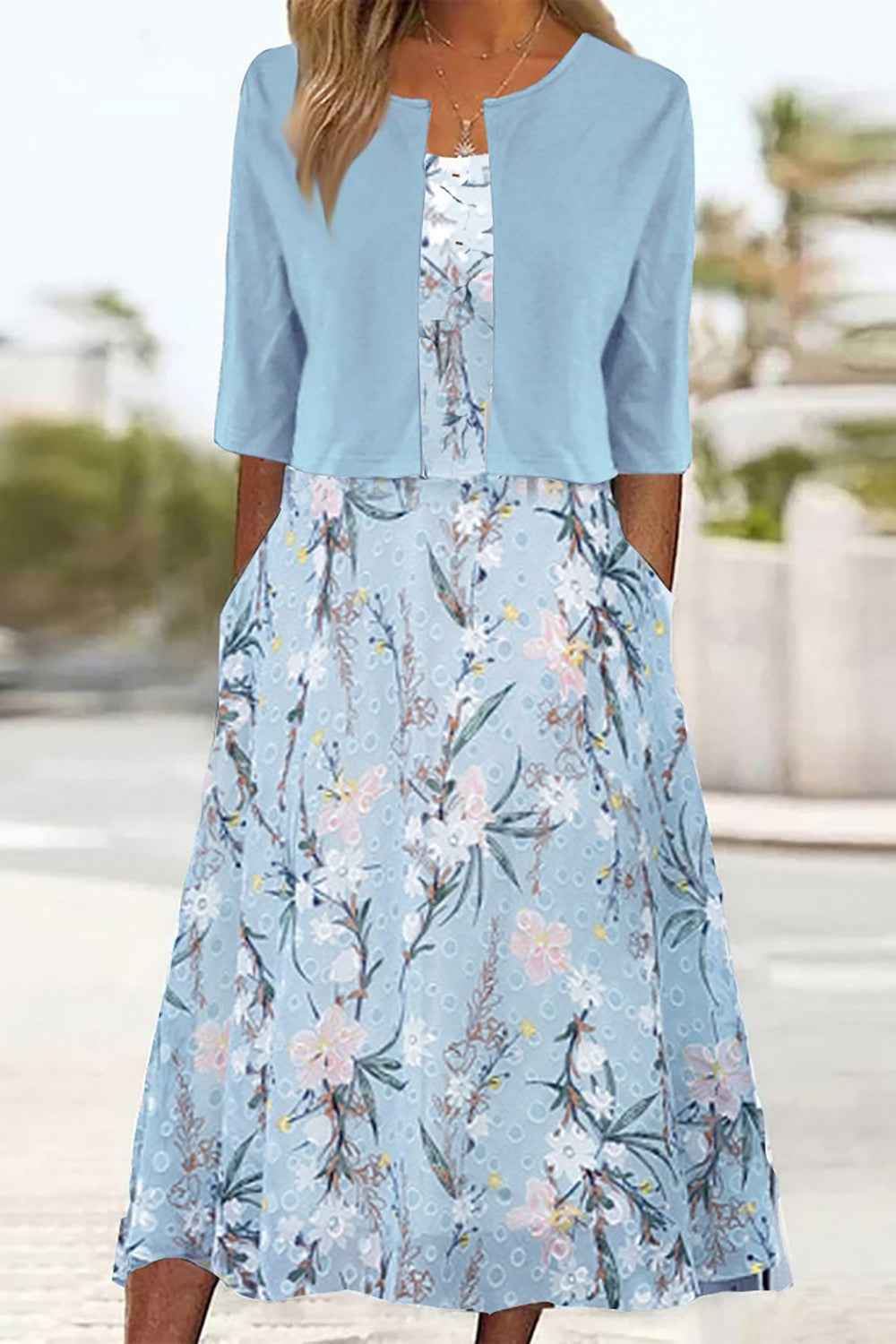 Sommerkjole blomstret casual festkjole