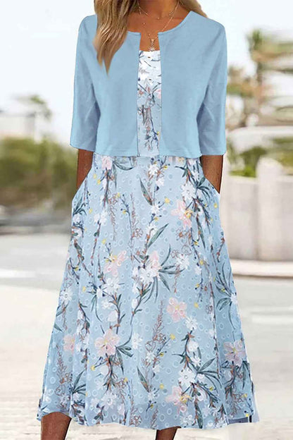 Sommerkjole blomstret casual festkjole