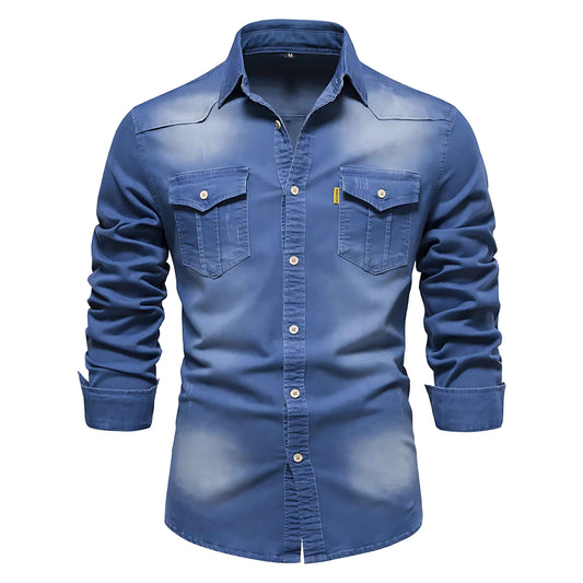 Denimskjorte herre casual modetøj