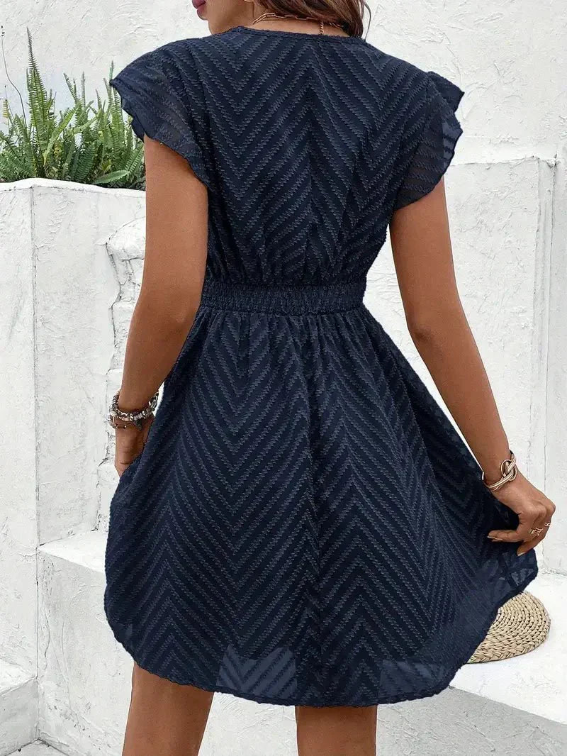 Sommerkjole kvinders elegant v-hals festkjole