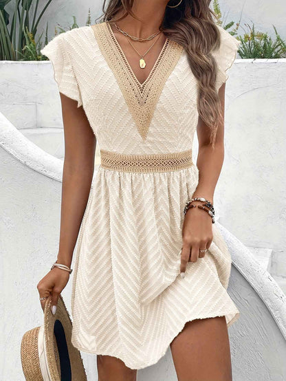 Sommerkjole kvinders elegant v-hals festkjole
