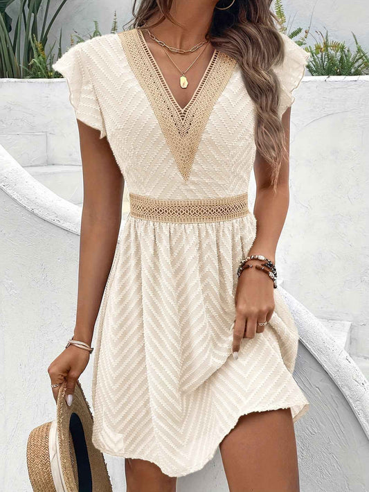 Sommerkjole kvinders elegant v-hals festkjole