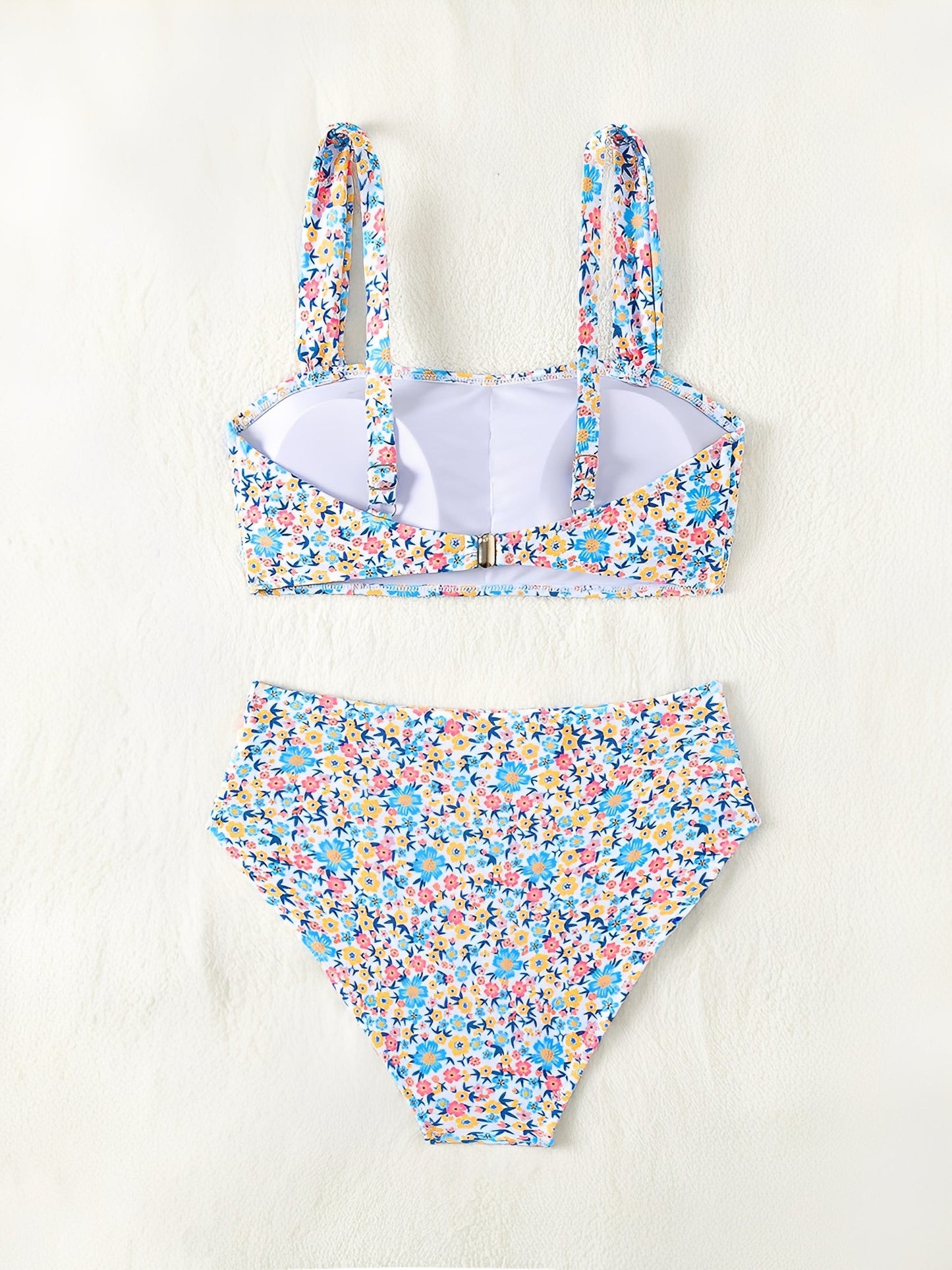 Bikini sæt blomstret højtaljet badetøj