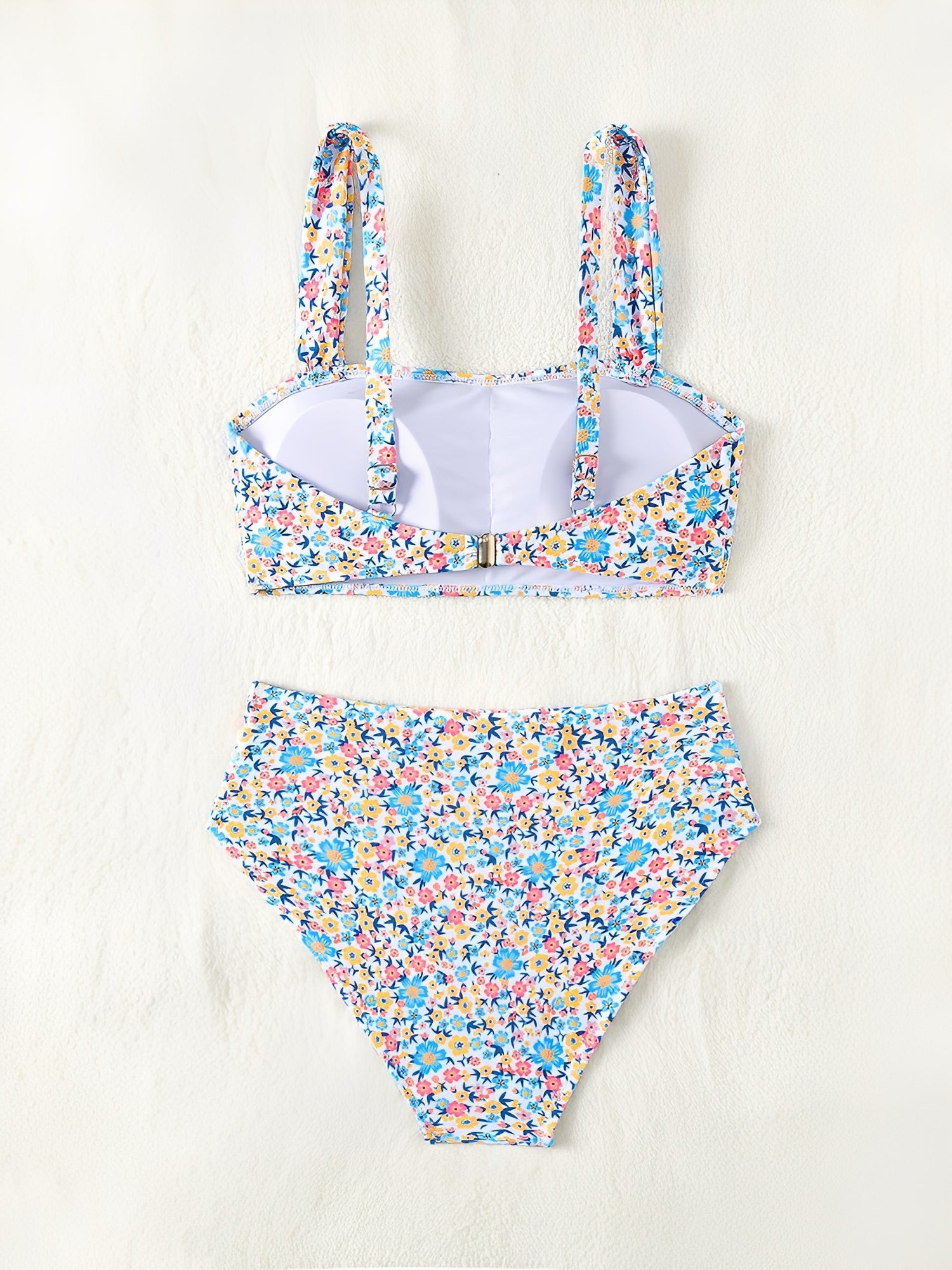 Bikini sæt blomstret højtaljet badetøj