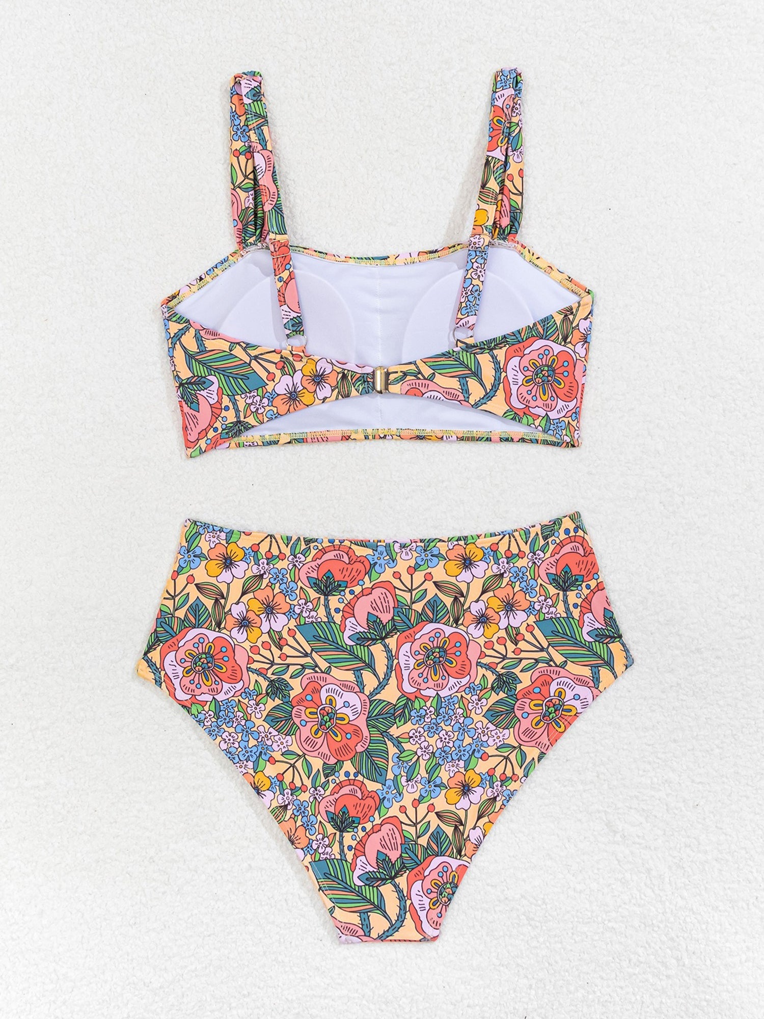 Bikini sæt blomstret højtaljet badetøj