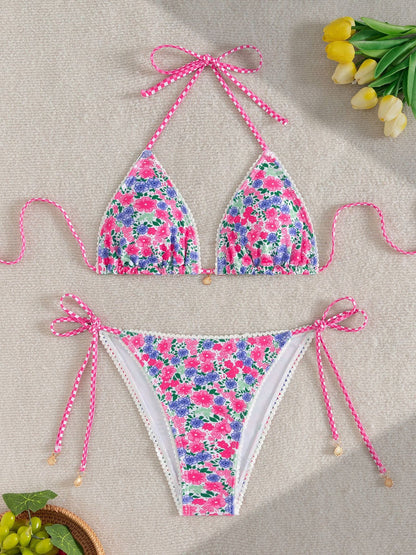 Dame badetøj elegant snøre bikini sæt