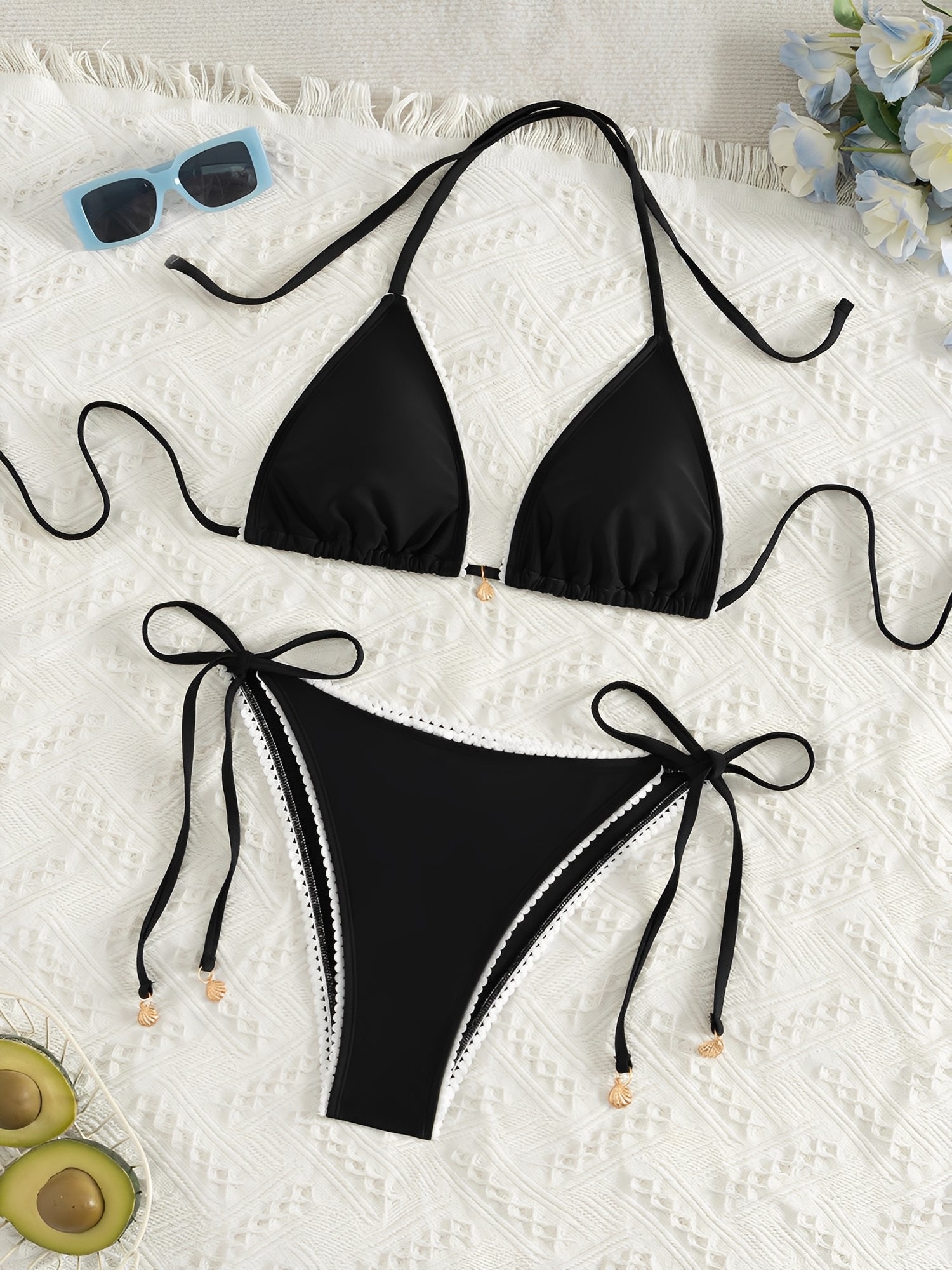 Dame badetøj elegant snøre bikini sæt