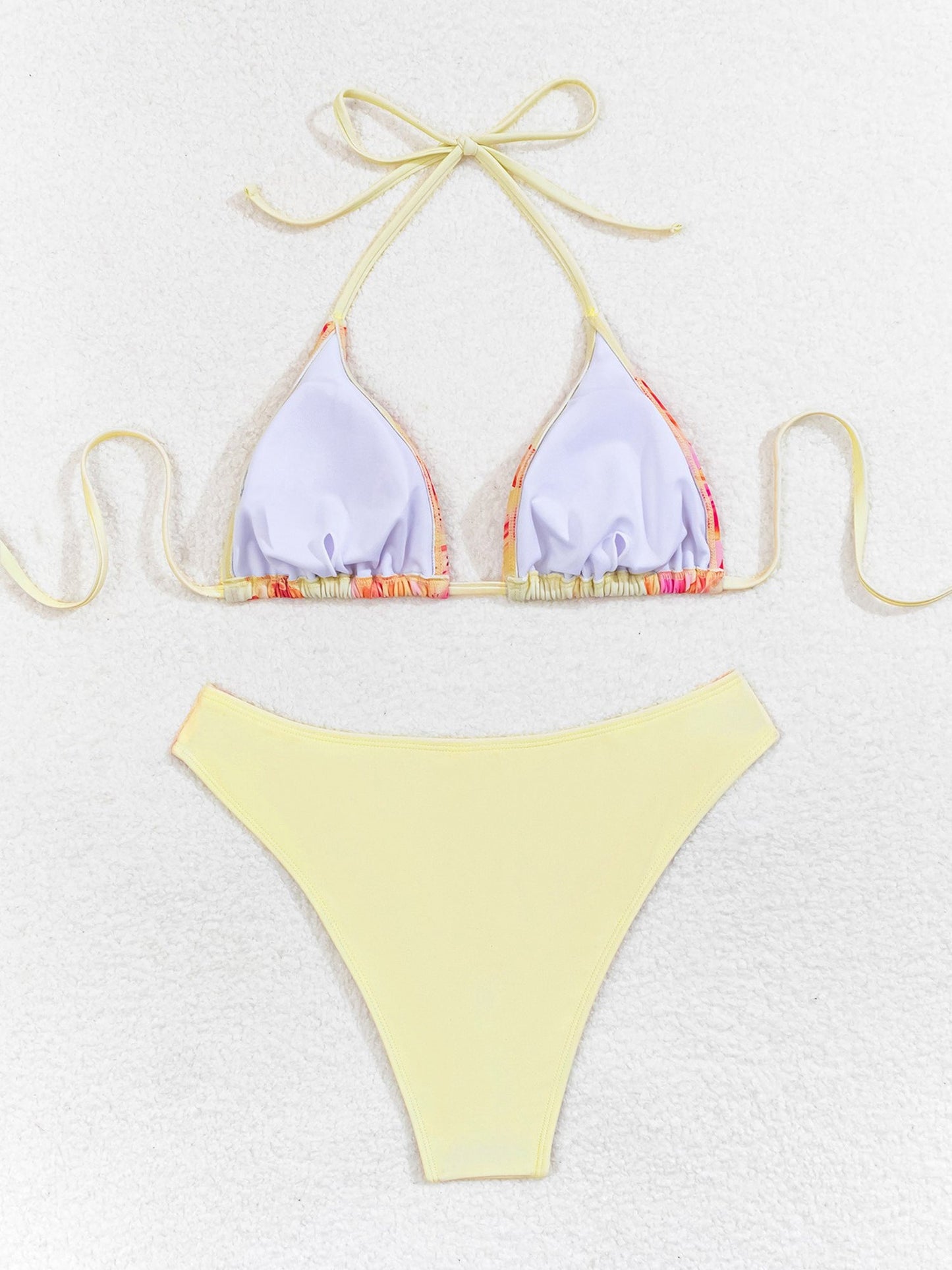 Dame bikini blomstret trekantskop badetøj sæt