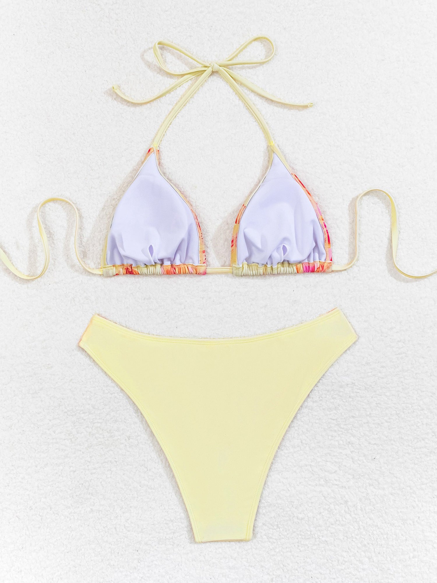 Dame bikini blomstret trekantskop badetøj sæt