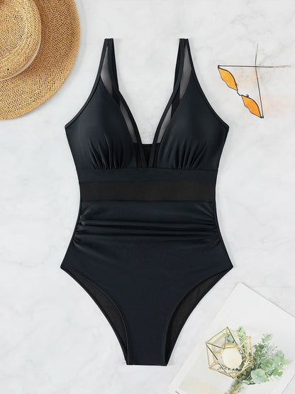 Dame badedragt elegant mesh strandtøj