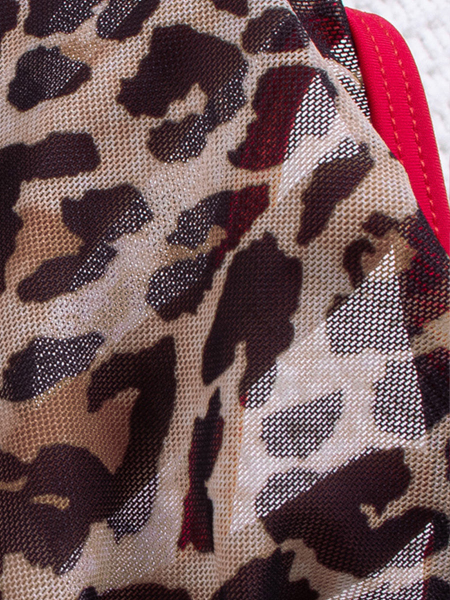 Bikini dame leopardprint strandtøj sæt